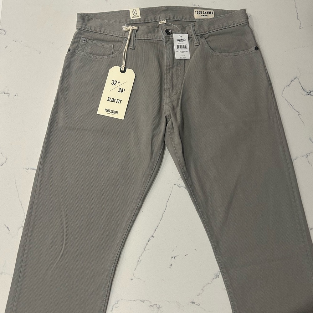 NWT Todd Snyder slim 5 pocket bedford corduroy pant cactus sage green size 32x34 - Picture 4 of 6